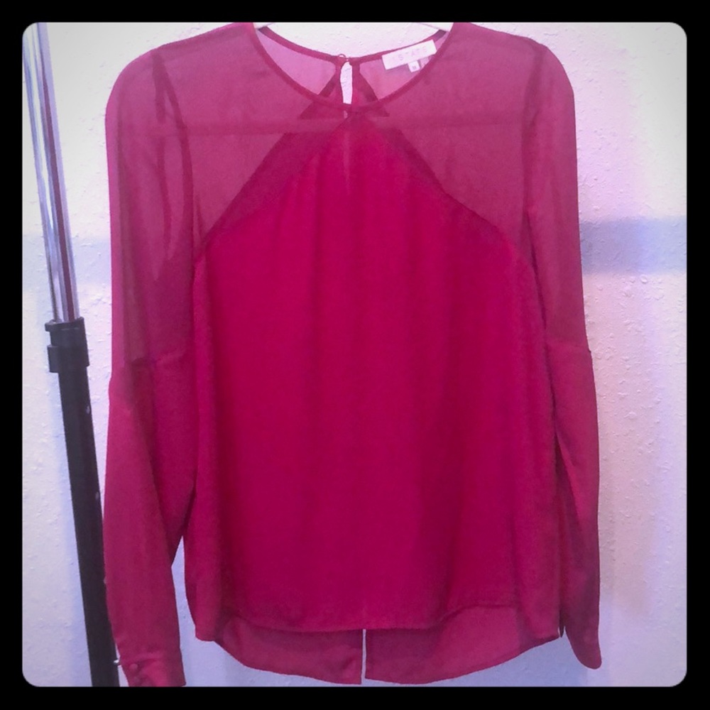 1.State long sleeve blouse Magenta Rose. medium